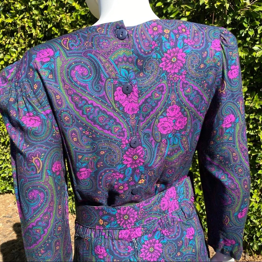 E.D. Michaels Vintage Paisley Long Sleeved Dress - Picture 3 of 11